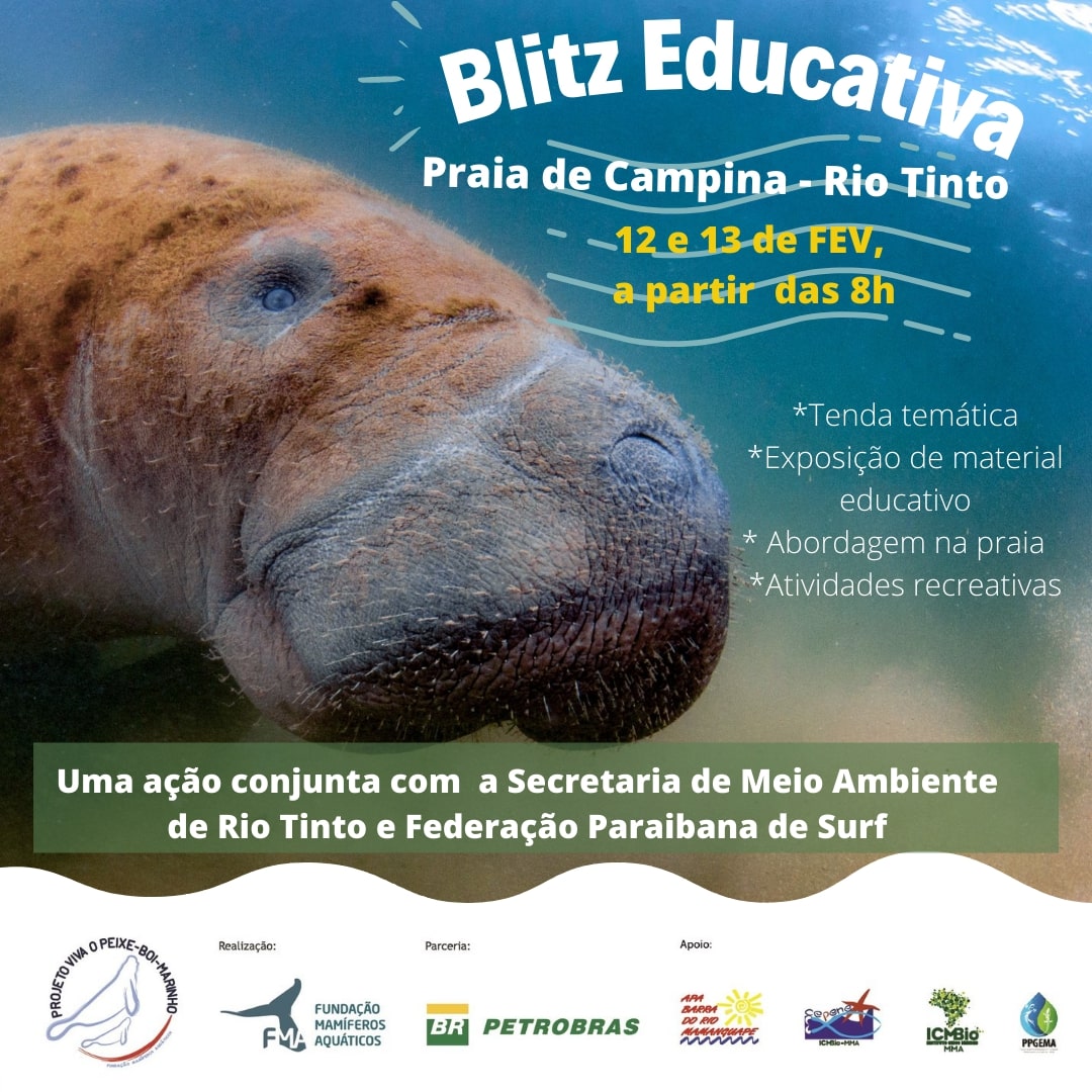 Imagem 3 de Praias da Paraíba recebem blitz educativas do Projeto Viva o Peixe-Boi-Marinho